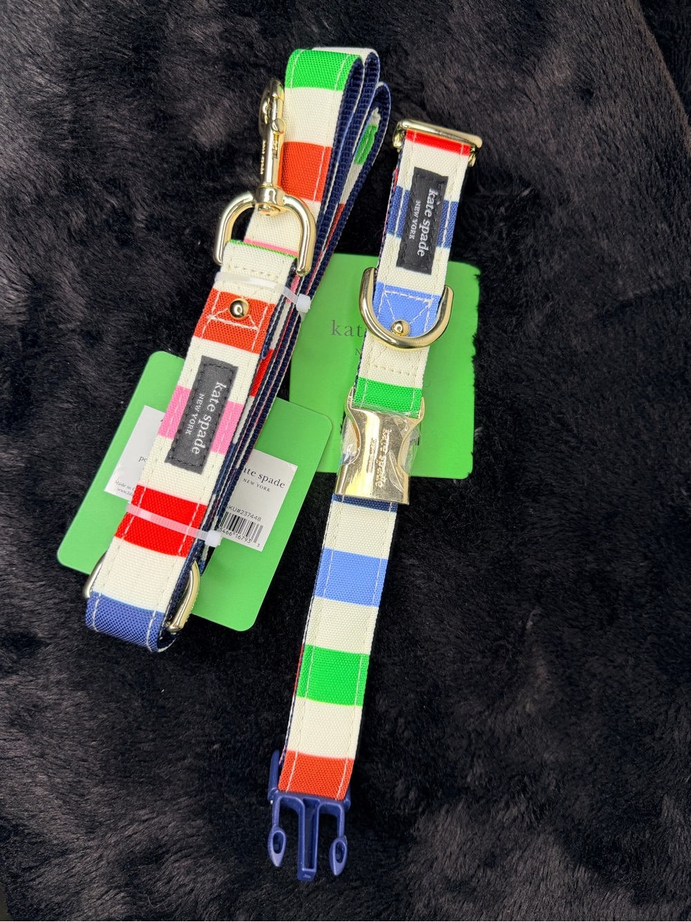 Kate Spade Striped Pet Leash and Collar Set - Multicolor - Picture 6 of 6